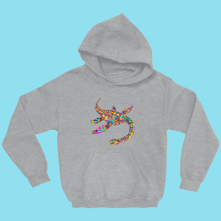 Kids Plesiosaurus Zentangle Hoodie | Jurassic Studio