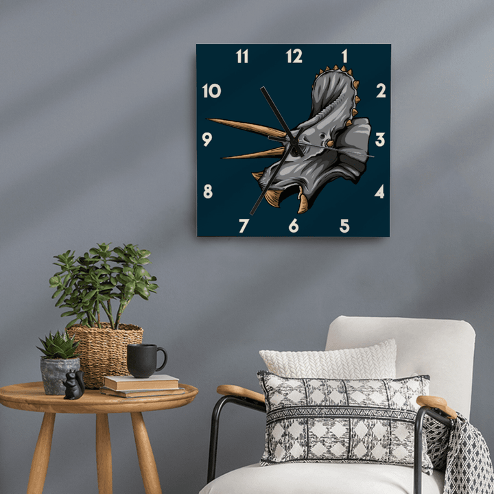 11 Inch Triceratops Wall Art Clock | Jurassic Studio