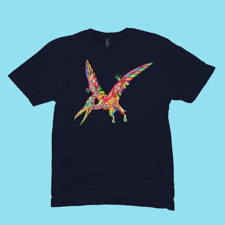 Men Pterodactyl Zentangle T-Shirt | Jurassic Studio