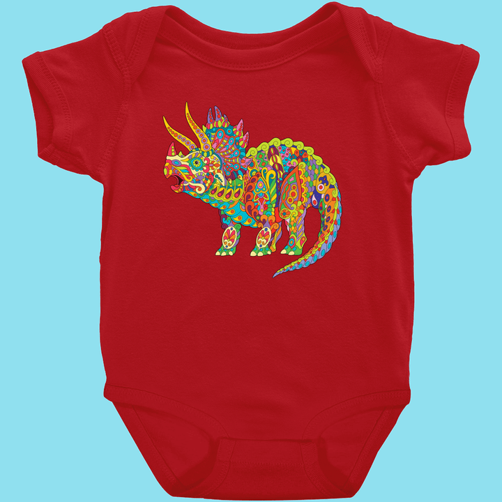 Toddler Triceratops Zentangle Onesie | Jurassic Studio