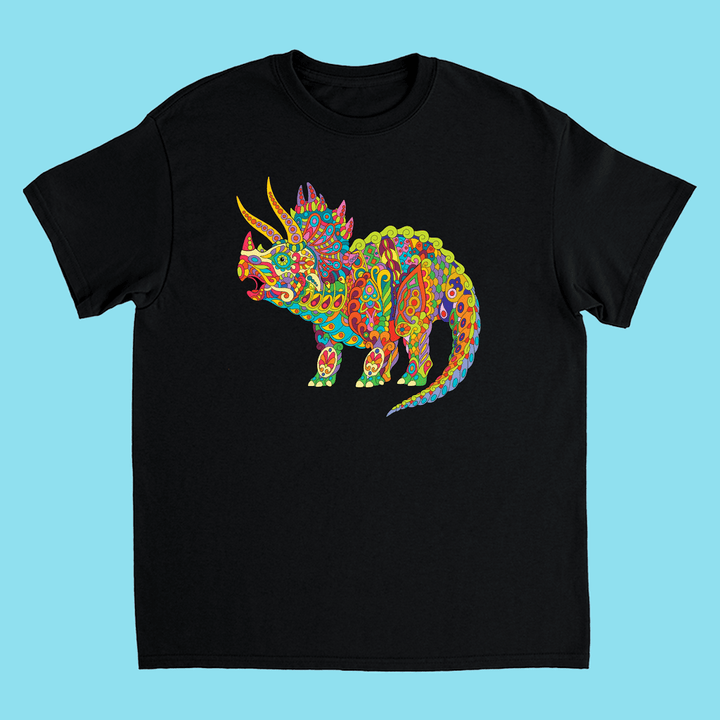 Kids Triceratops Zentangle T-Shirt | Jurassic Studio