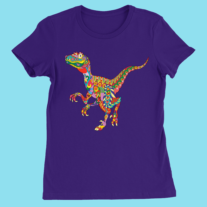 Women Velociraptor Zentangle T-Shirt | Jurassic Studio