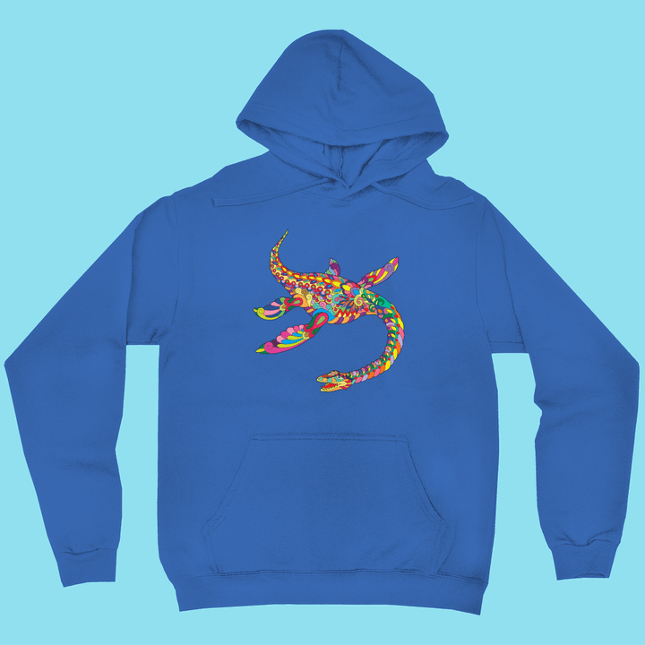 Men Plesiosaurus Zentangle Hoodie | Jurassic Studio