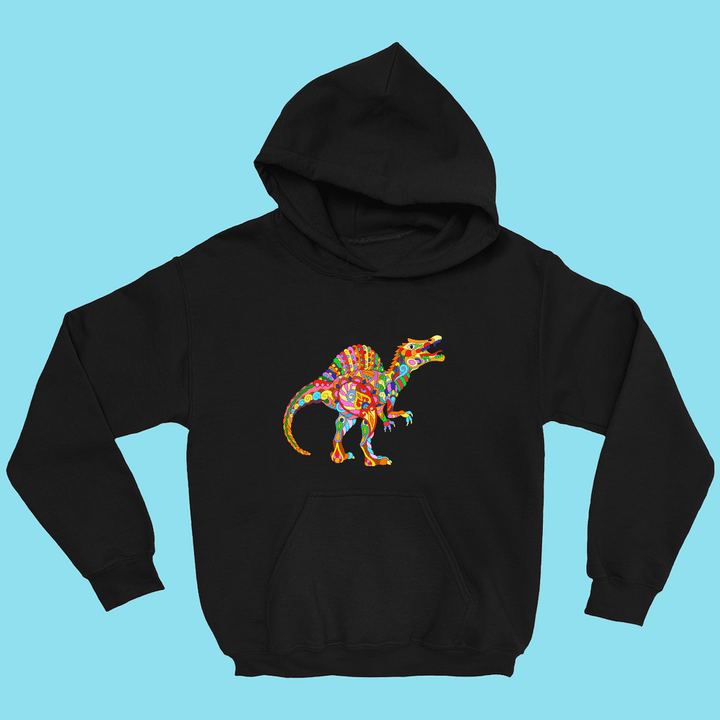 Kids Spinosaurus Zentangle Hoodie | Jurassic Studio