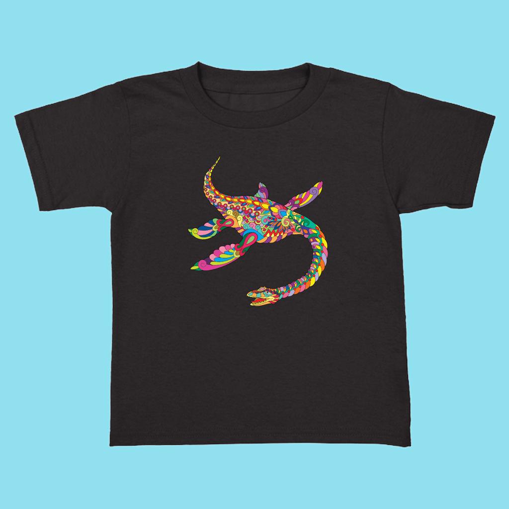 Toddler Plesiosaurs Zentangle T-Shirt | Jurassic Studio