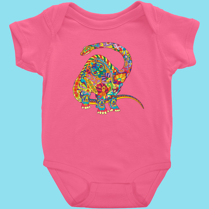 Toddler Brontosaurus Zentangle Onesie | Jurassic Studio