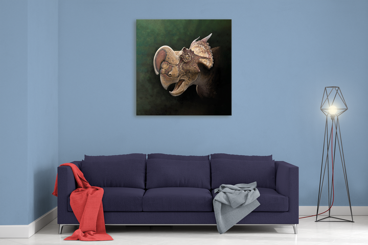 Einiosaurus Portrait Canvas Wrap | Jurassic Studio