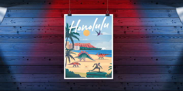 Honolulu Poster | Jurassic Studio