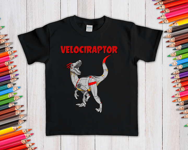 Kids Robot Velociraptor T-Shirt | Jurassic Studio