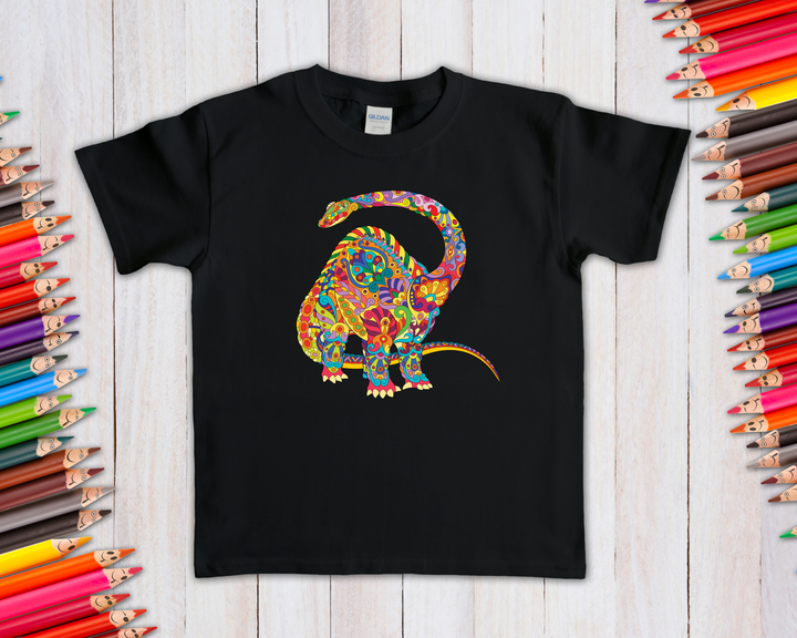 Kids Brontosaurus Zentangle T-Shirt | Jurassic Studio