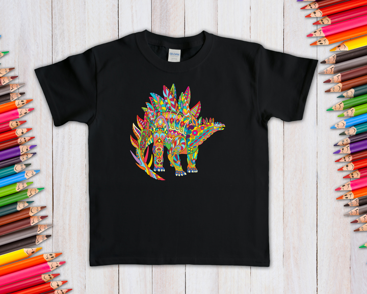 Kids Stegosaurus Zentangle T-Shirt | Jurassic Studio