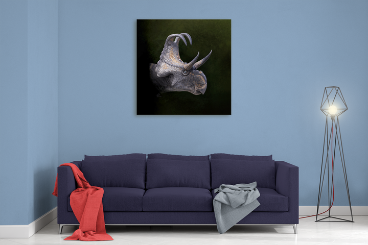 Triceratops Portrait Canvas Wrap