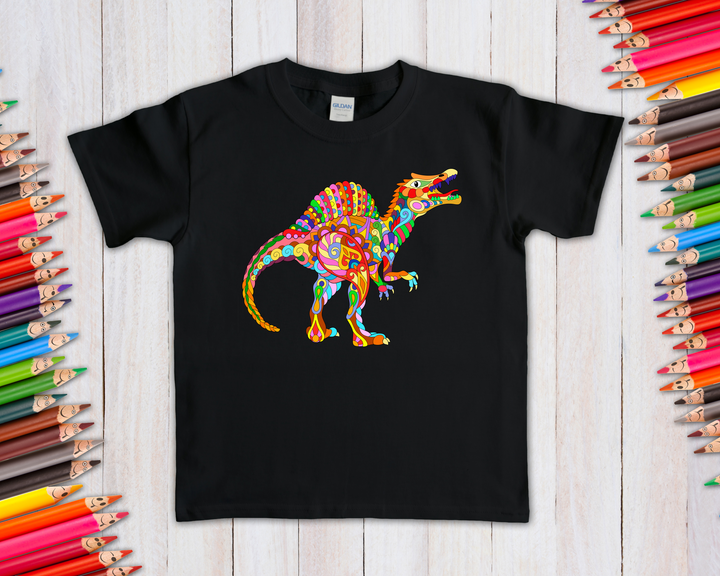Kids Spinosaurus Zentangle T-Shirt | Jurassic Studio