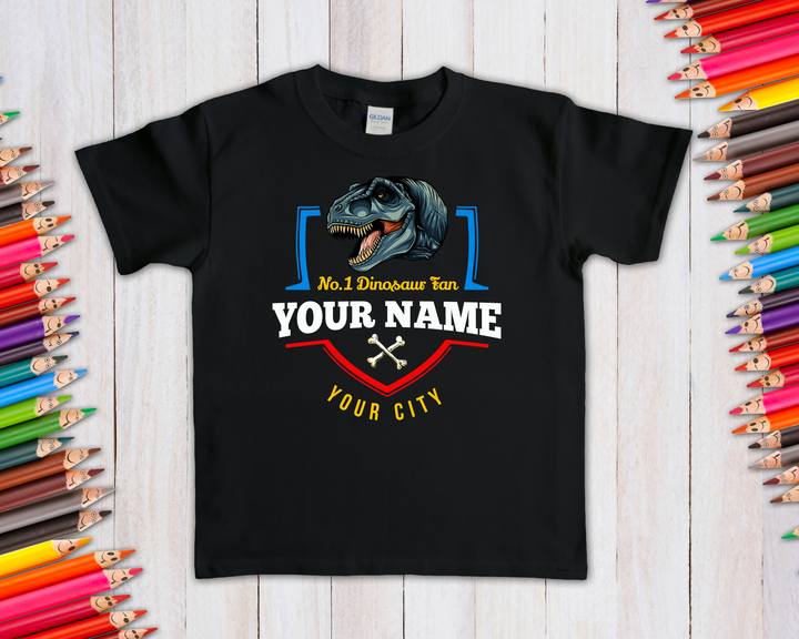 N.1 T-Rex Fan Custom Kids T-Shirt | Jurassic Studio