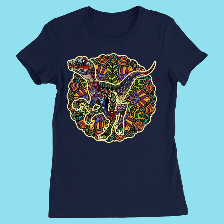 Women Velociraptor Mandala T-Shirt | Jurassic Studio