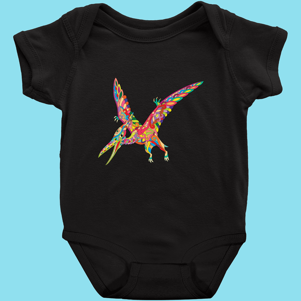 Toddler Pterodactyl Zentangle Onesie | Jurassic Studio