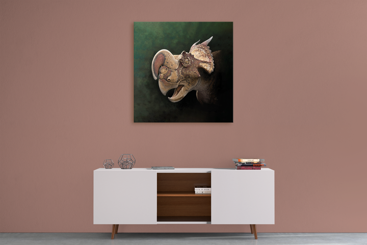 Einiosaurus Portrait Canvas Wrap | Jurassic Studio