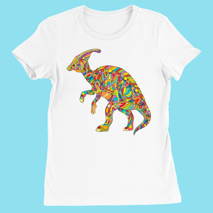 Women Hadrosaur Zentangle T-Shirt | Jurassic Studio