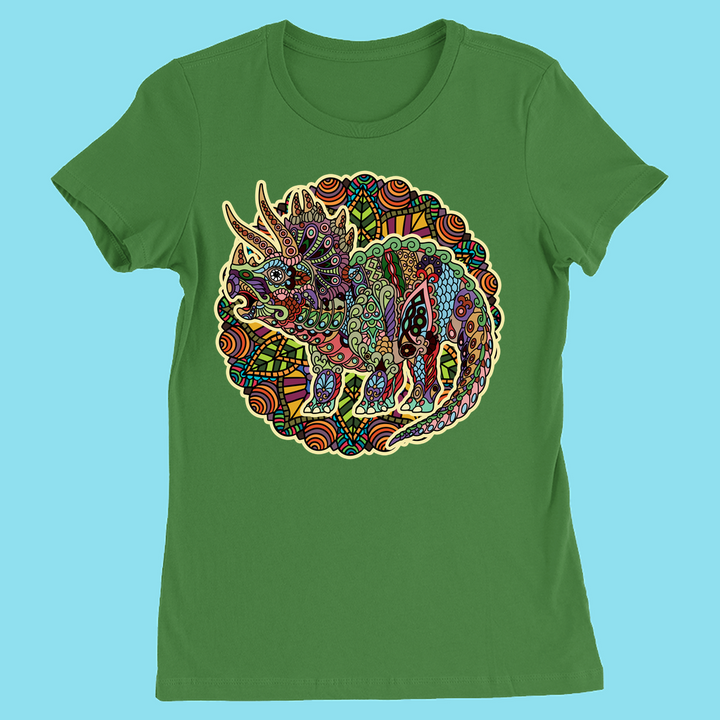 Women Triceratops Mandala T-Shirt | Jurassic Studio