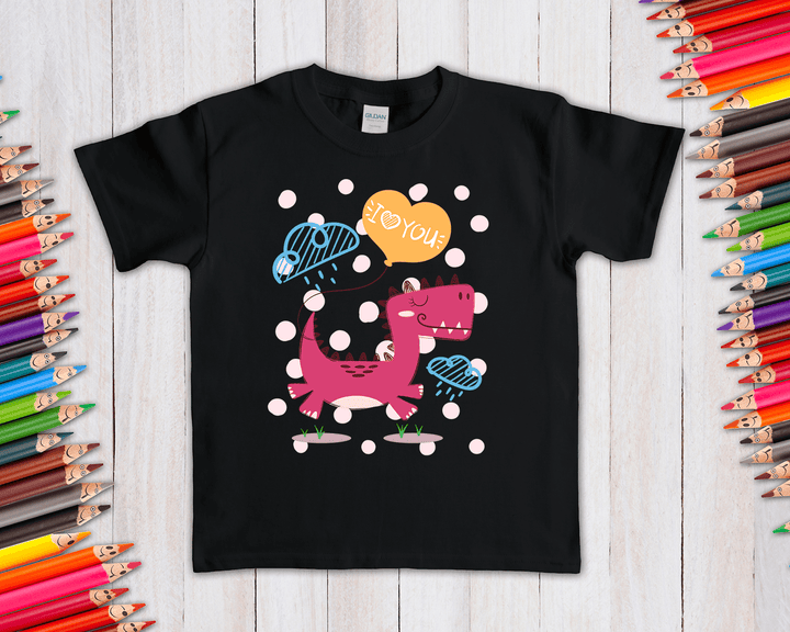 Kids Baby Dino with Balloon T-Shirt | Jurassic Studio