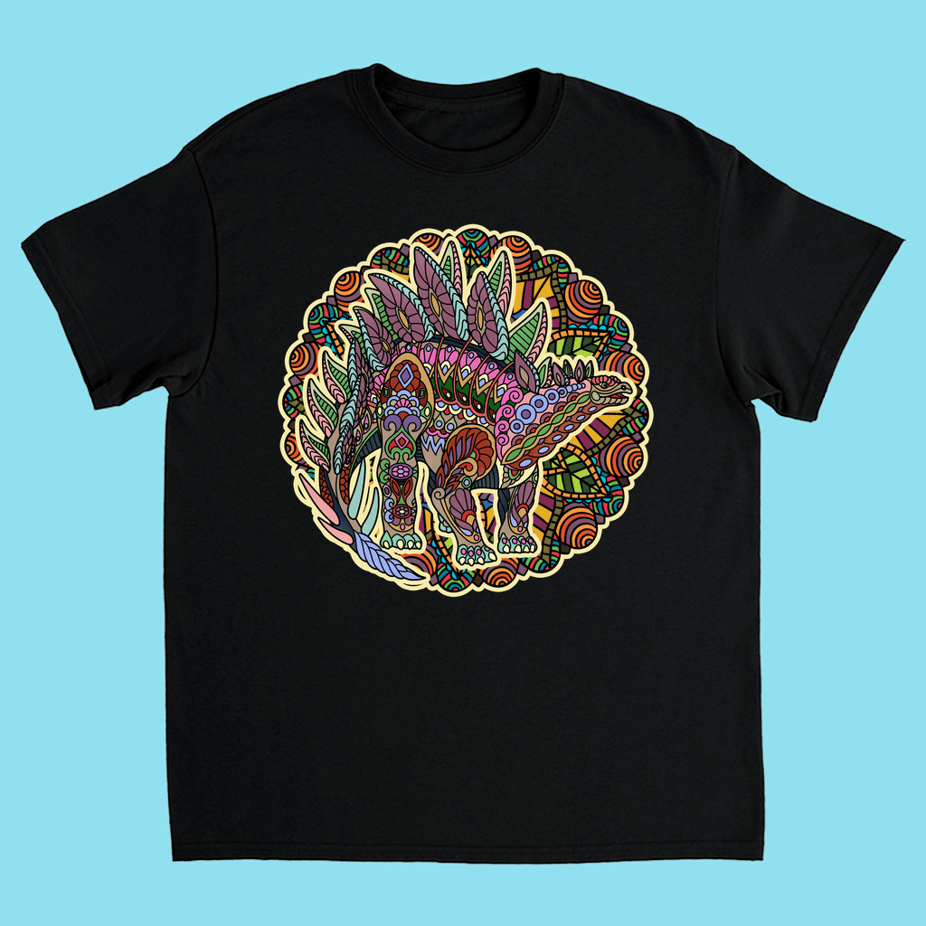Kids Stegosaurus Mandala T-Shirt | Jurassic Studio