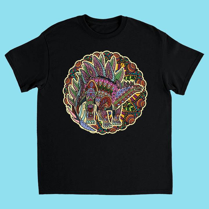 Kids Stegosaurus Mandala T-Shirt | Jurassic Studio