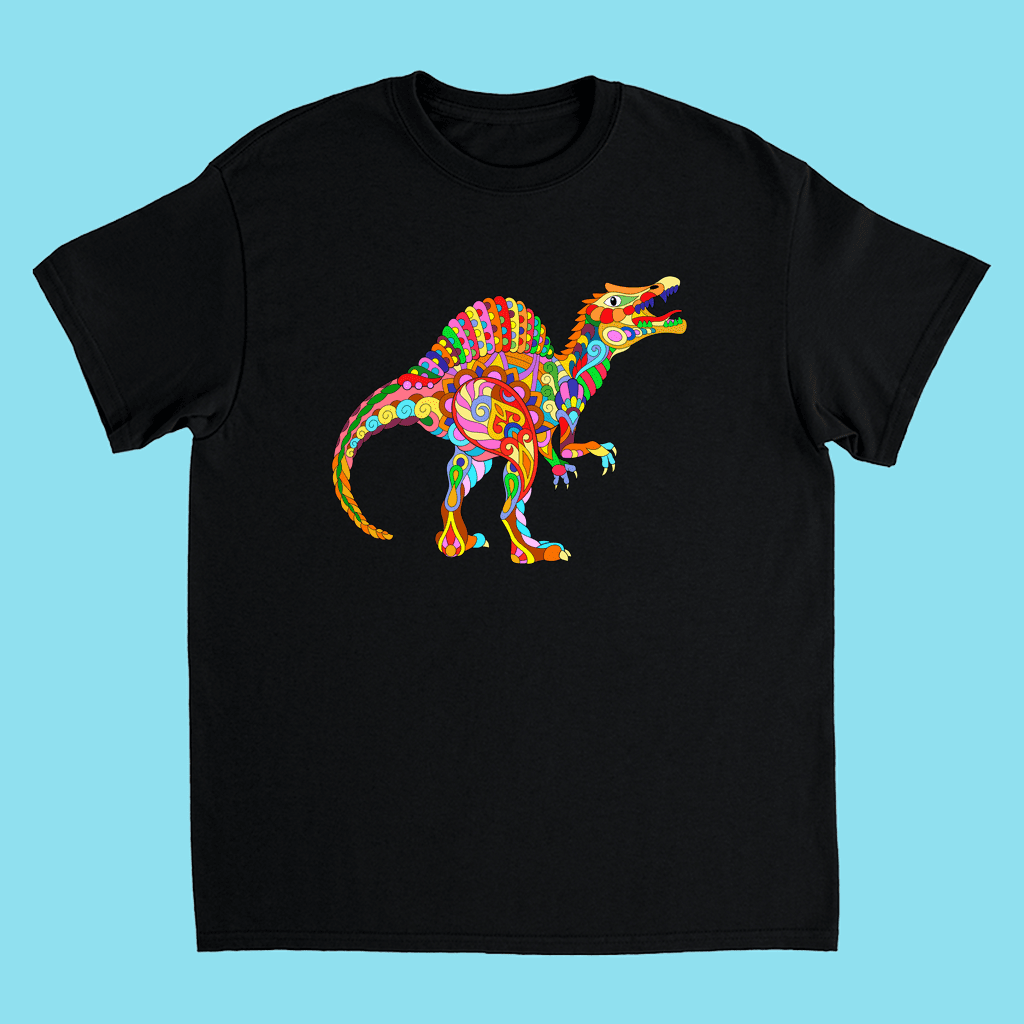 Kids Spinosaurus Zentangle T-Shirt | Jurassic Studio