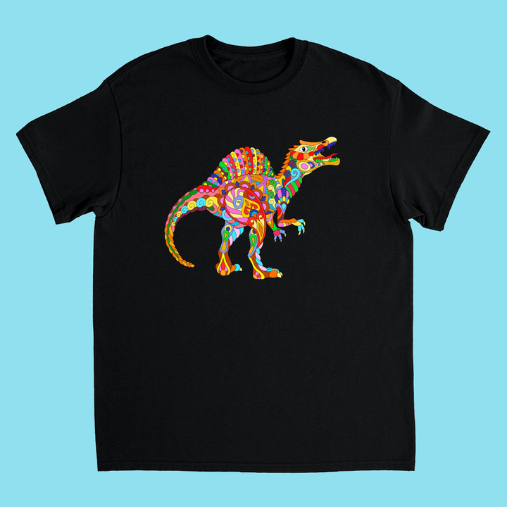 Kids Spinosaurus Zentangle T-Shirt | Jurassic Studio