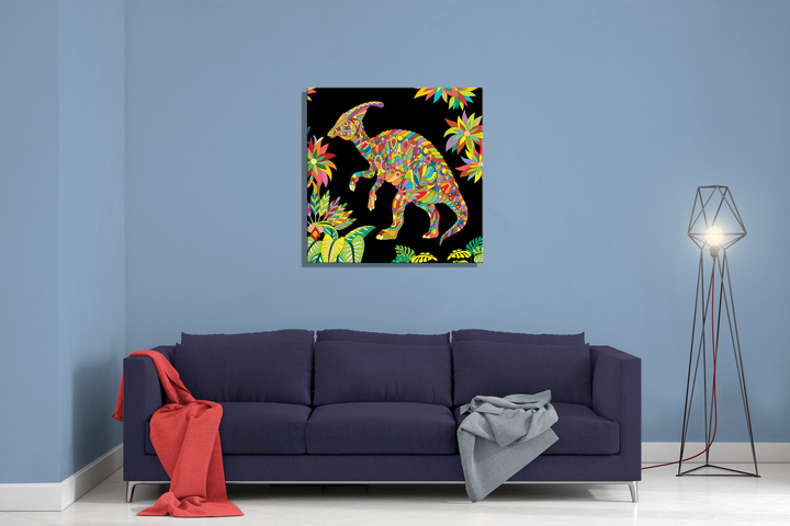 Hadrosaur Zentangle Canvas Wrap | Jurassic Studio