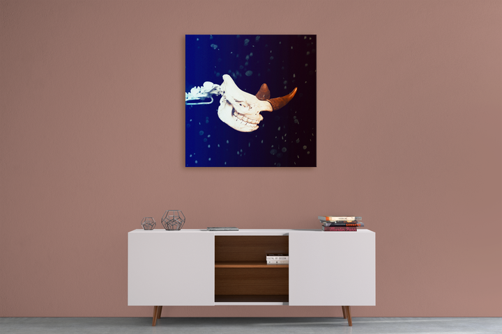 Rhinoceros Skeleton Head Canvas Wrap | Jurassic Studio