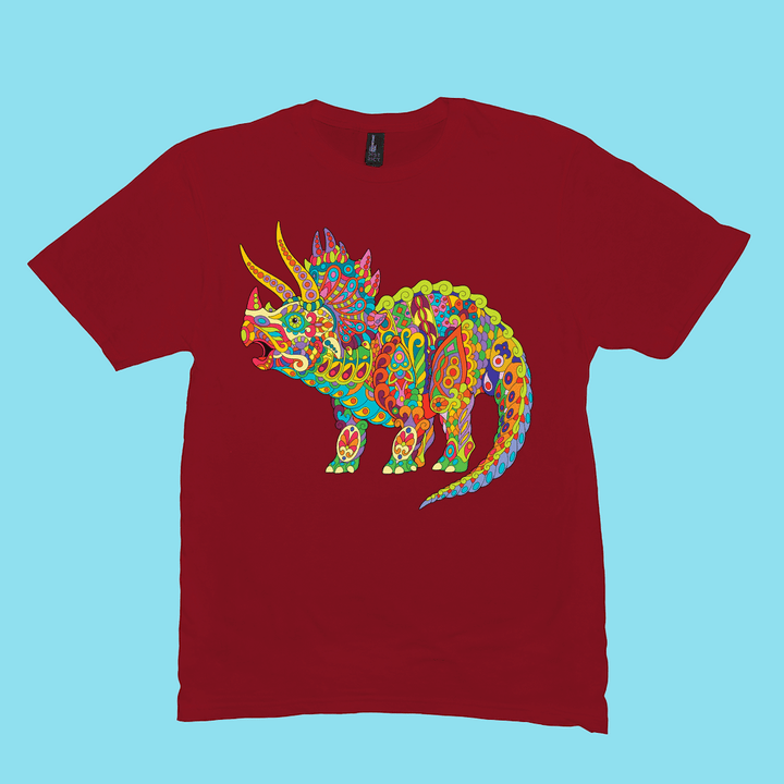 Men Triceratops Zentangle T-Shirt | Jurassic Studio