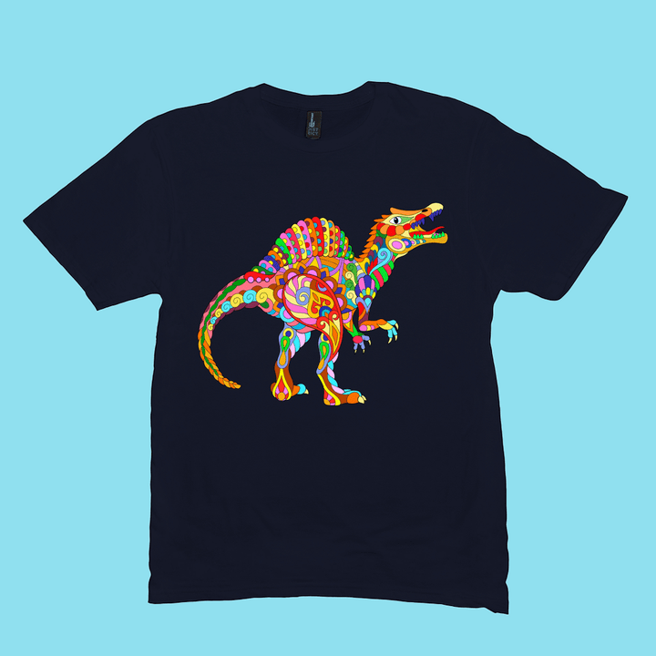 Men Spinosaurus Zentangle T-Shirt | Jurassic Studio