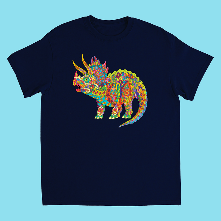 Kids Triceratops Zentangle T-Shirt | Jurassic Studio