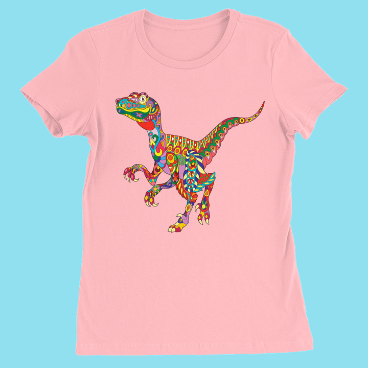 Women Velociraptor Zentangle T-Shirt | Jurassic Studio
