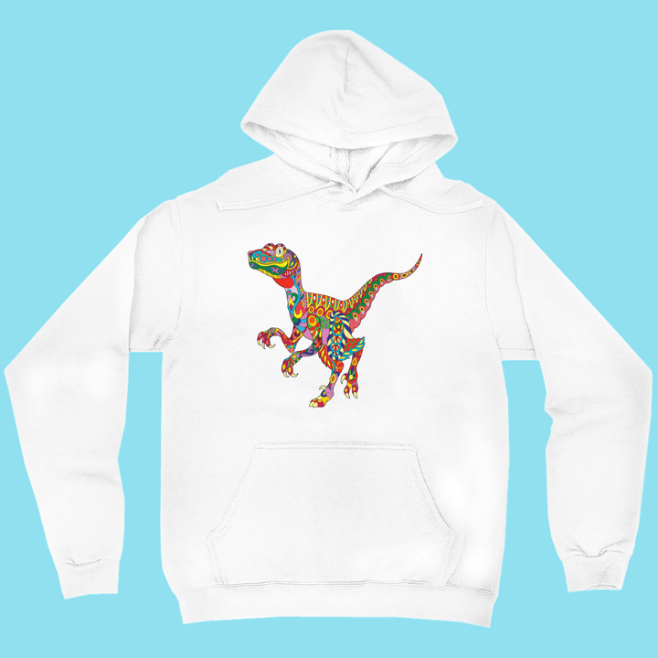 Men Velociraptor Zentangle Hoodie | Jurassic Studio