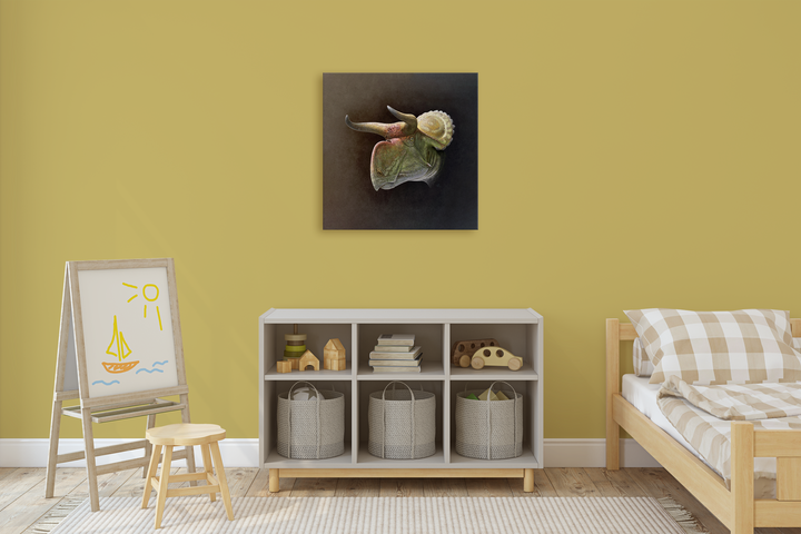 Nasutoceratops Portrait Canvas Wrap | Jurassic Studio