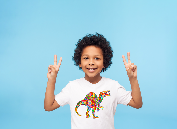 Kids Spinosaurus Zentangle T-Shirt | Jurassic Studio