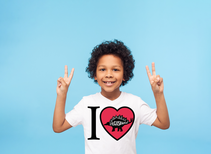 Kids I Love Stegosaurus T-Shirt | Jurassic Studio