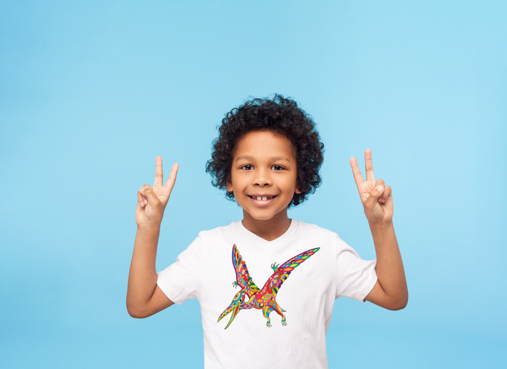Kids Pterodactyl Zentangle T-Shirt | Jurassic Studio
