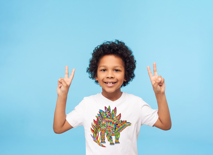 Kids Stegosaurus Zentangle T-Shirt | Jurassic Studio