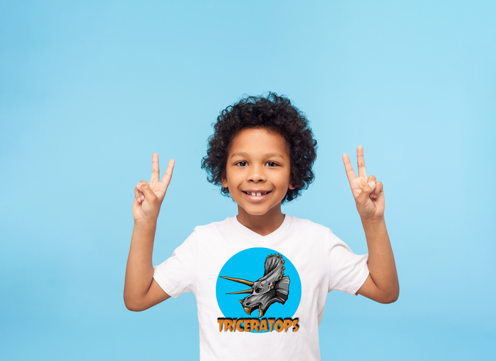 Kids Triceratops Head T-Shirt | Jurassic Studio