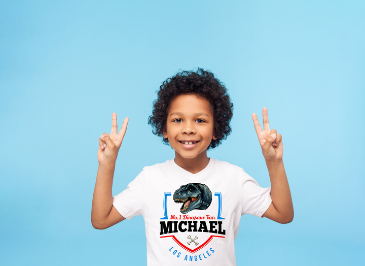 N.1 T-Rex Fan Custom Kids T-Shirt | Jurassic Studio