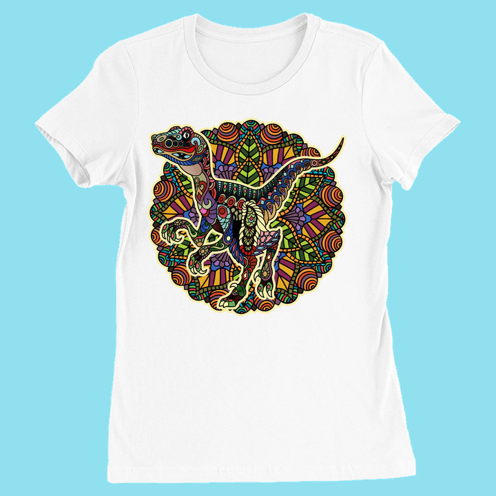 Women Velociraptor Mandala T-Shirt | Jurassic Studio