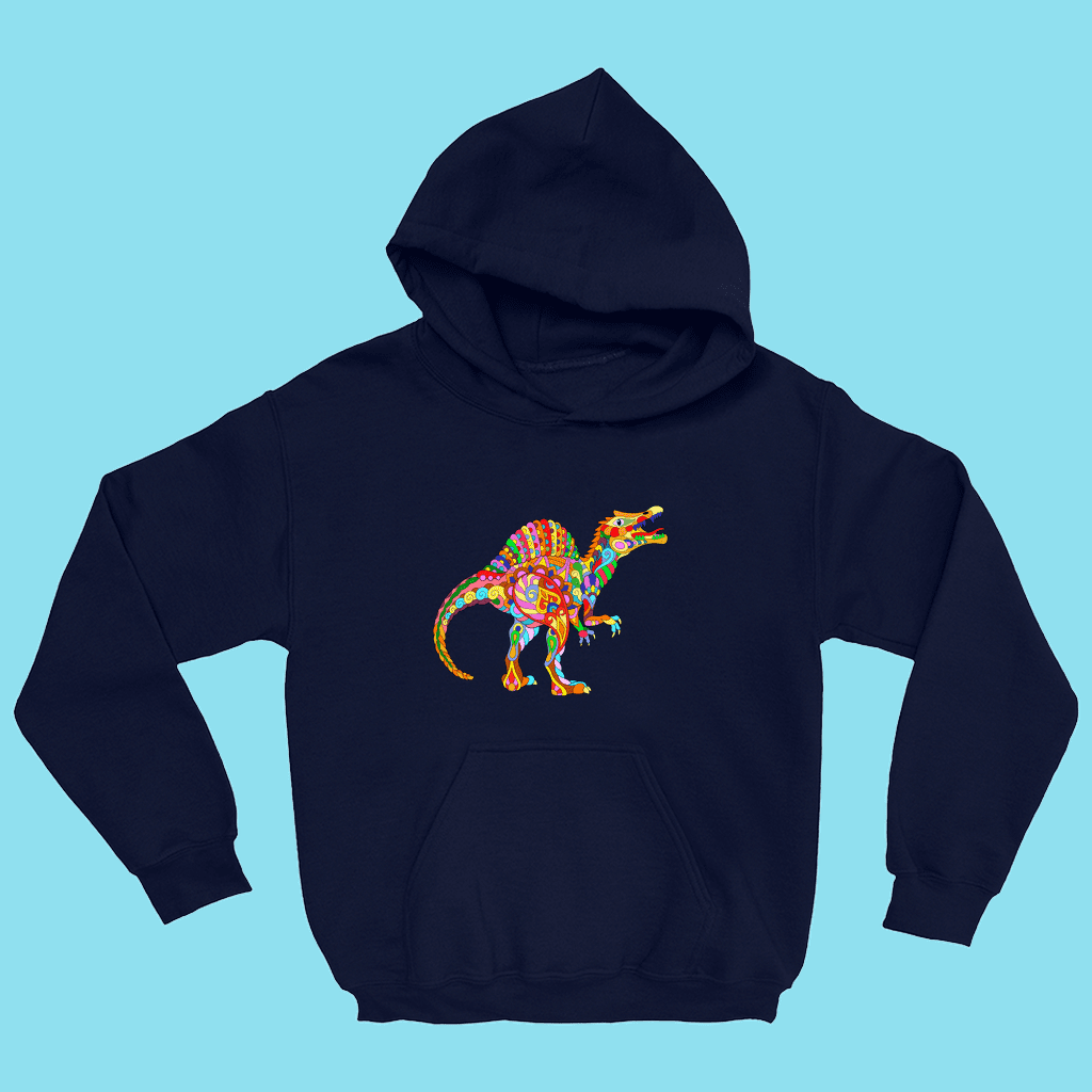Kids Spinosaurus Zentangle Hoodie | Jurassic Studio
