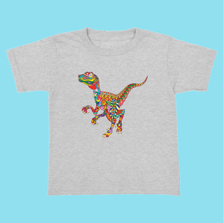 Toddler Velociraptor Zentangle T-Shirt | Jurassic Studio