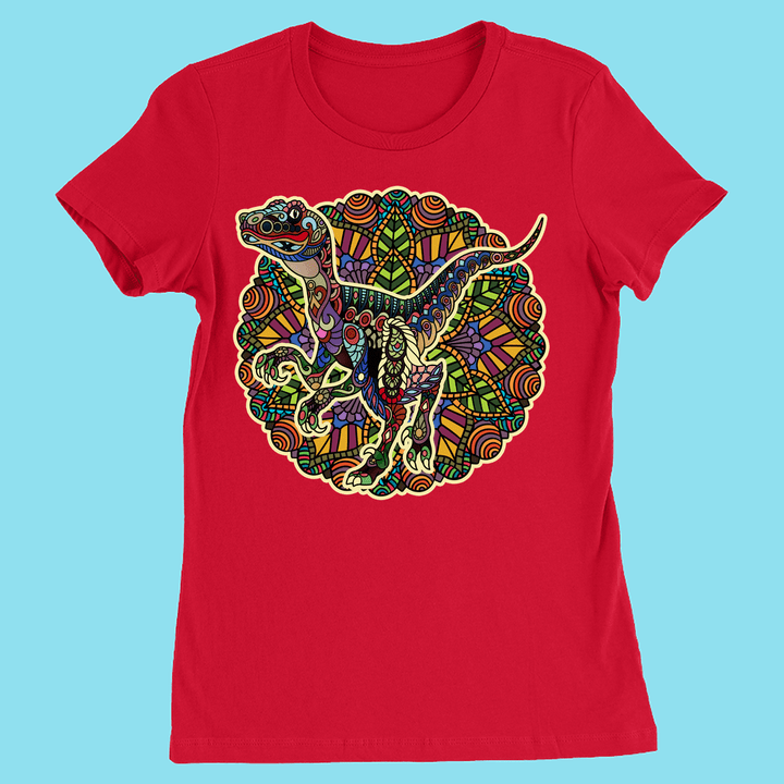 Women Velociraptor Mandala T-Shirt | Jurassic Studio