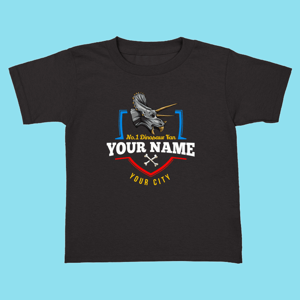 N.1 Triceratops Fan Custom Toddler T-Shirt | Jurassic Studio
