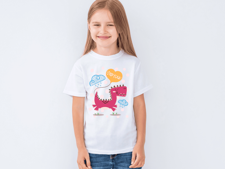 Kids Baby Dino with Balloon T-Shirt | Jurassic Studio