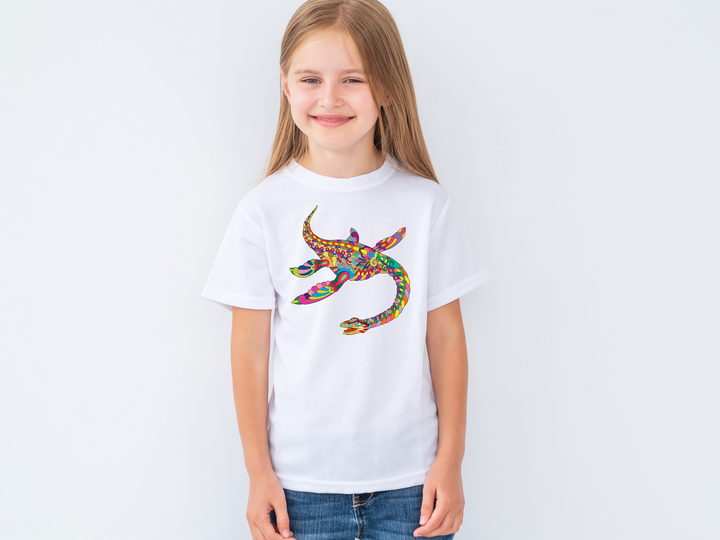 Kids Plesiosaurus Zentangle T-Shirt | Jurassic Studio