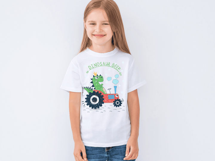 Kids Baby Dino Tractor T-Shirt | Jurassic Studio